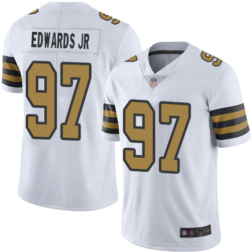 Men New Orleans Saints Limited White Mario Edwards Jr Jersey NFL Football #97 Rush Vapor Untouchable Jersey->new orleans saints->NFL Jersey